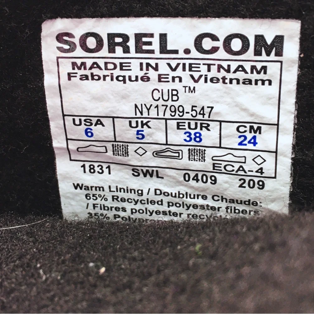 Sorel Cub Pink Winter Snow Moisture Wicking Boots size 6